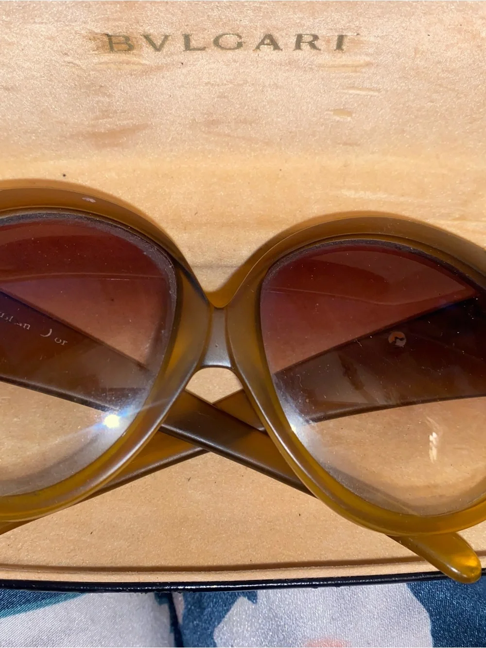 Bulgari case….Christian Dior-frame round Women Sunglasses Gradient Brown Lenses